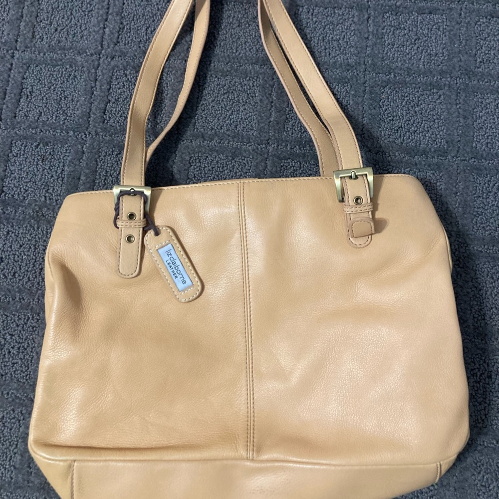 Liz Claiborne Beige Leather Shoulder Bag